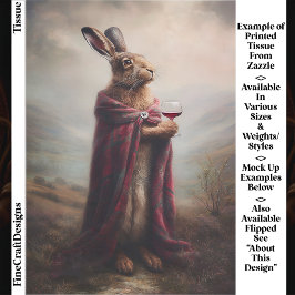 Highland Hare, Red Tartan Cloak EG8R Decoupage Tissuepapier