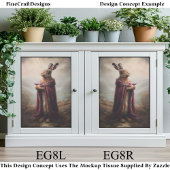 Highland Hare, Red Tartan Cloak EG8R Decoupage Tissuepapier