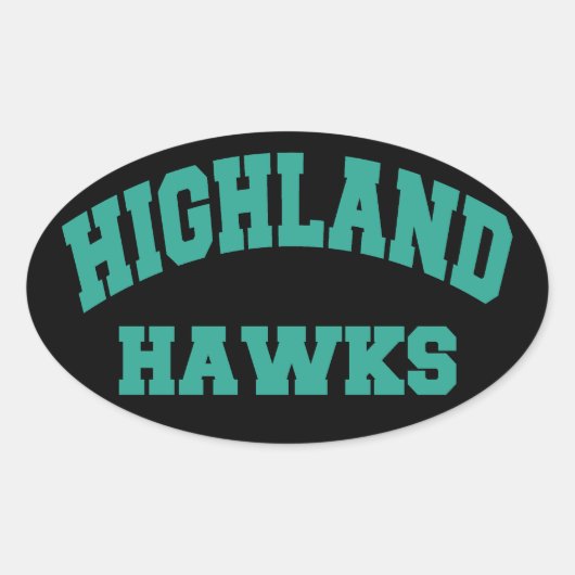 Highland Hawks Ovale Sticker (Voorkant)