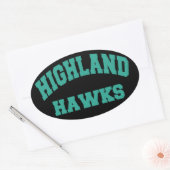 Highland Hawks Ovale Sticker (Envelop)