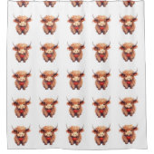 Highland "Heart" Cow Douchegordijn (Voorkant)