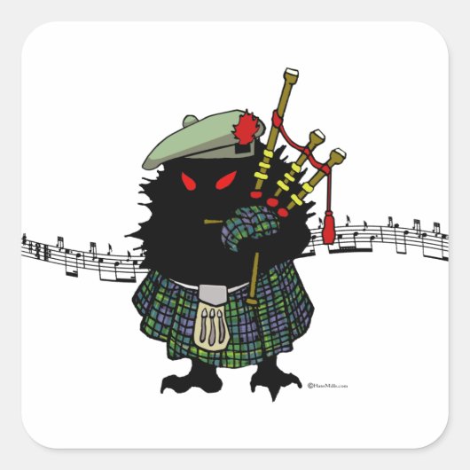 Highland Hedgehog Piper Vierkante Sticker (Voorkant)