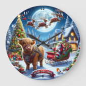 Highland Holiday Delivery Kerstman's Koe Kerst Grote Klok (Voorkant)