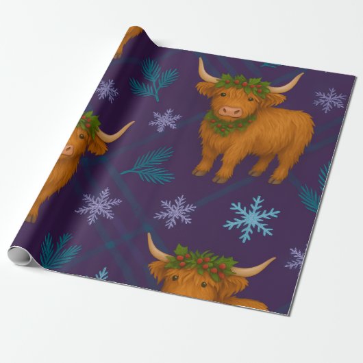Highland Holly SnowFall Collectie Cadeaupapier (Uitgerold)