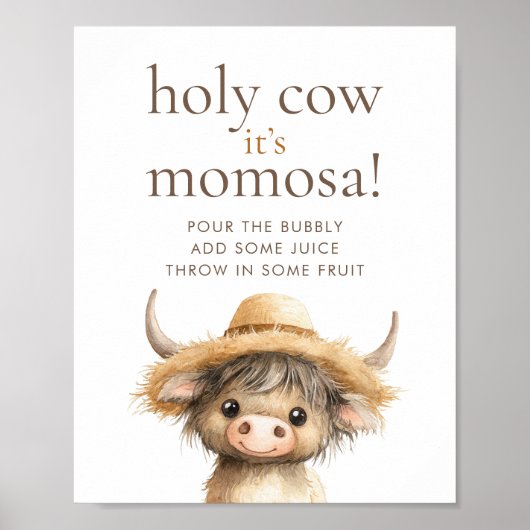 Highland Holy Koe Momosa Baby shower Poster (Voorkant)