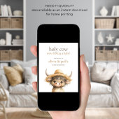 Highland Holy Koe Welkom bij Baby shower Poster