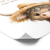 Highland Holy Koe Welkom bij Twins Baby shower Poster (Hoek)