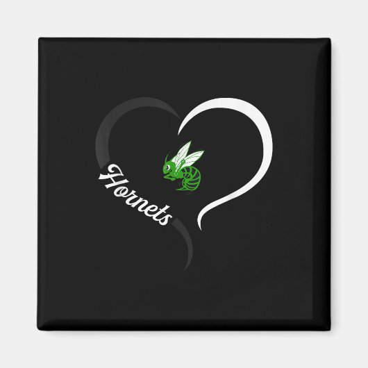 Highland Hornets Logo Half Heart Slogan Hs Magneet (Voorkant)