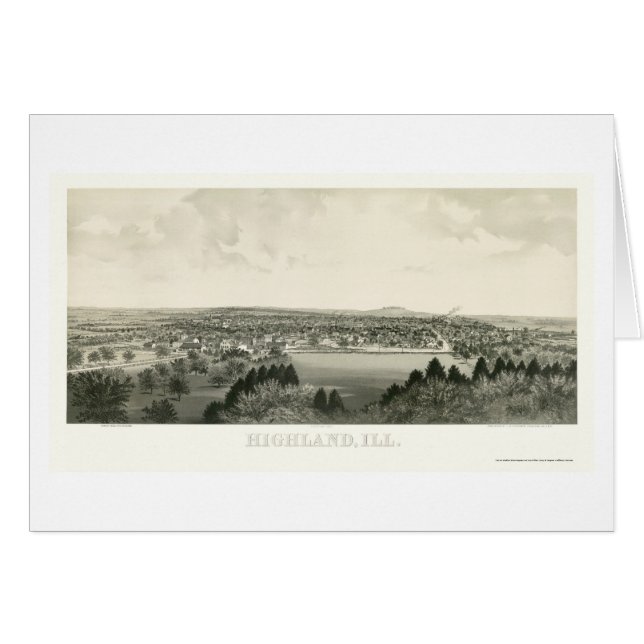 Highland, IL Panoramic Map - 1894 (Voorkant Horizontaal)
