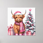 Highland in het roze canvas afdruk (Voorkant)