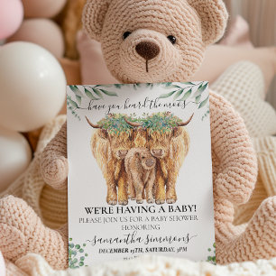 Highland Kalfje Baby Shower Eucalyptus Moeders Kaart