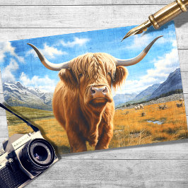 Highland Koe 1 Decoupage Paper Tissuepapier