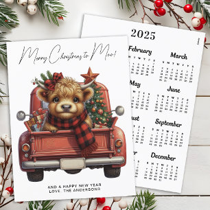 Highland Koe 2025 Kalender Truck Kerst Kaart