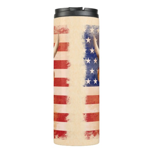 Highland Koe 4 juli 4 USA Independence Day Thermosbeker (Achterkant)