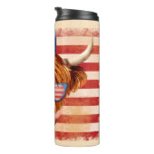 Highland Koe 4 juli 4 USA Independence Day Thermosbeker (Geroteerd rechts)