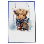 Highland Koe-abunga geschenktas - wit/blauw Medium Cadeauzakje (Voorkant)