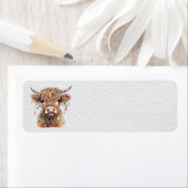 Highland Koe Adresetiketten Etiket (Insitu)