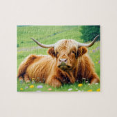 Highland Koe Animal Natuur Wildlife Affection Lief Legpuzzel (Horizontaal)