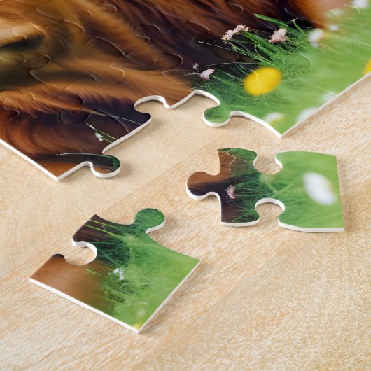 Highland Koe Animal Natuur Wildlife Affection Lief Legpuzzel (Zijkant)