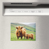 Highland Koe Animal Natuur Wildlife Affection Lief Magneet (Insitu (Vaatwasser))