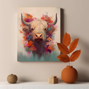 Highland Koe Art Print Farmyard Wanddecoratie