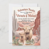 Highland Koe Baby en Mama Baby shower Desert Kaart (Voorkant)