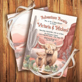 Highland Koe Baby en Mama Baby shower Desert Kaart