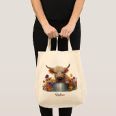 Highland Koe Baby Gepersonaliseerd Tote Bag (Voorkant (product))