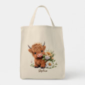 Highland Koe Baby Gepersonaliseerd Tote Bag (Achterkant)