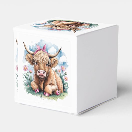 Highland Koe Baby shower Bliss Bedankdoosjes (Achterkant)