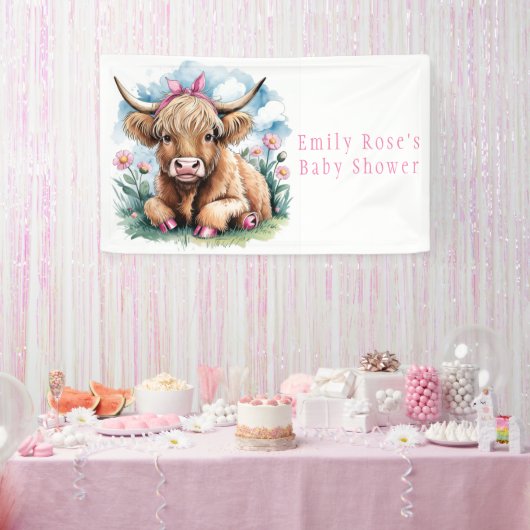 Highland Koe Baby shower Bliss Girl Spandoek (Feest)