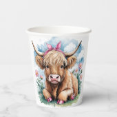 Highland Koe Baby shower Bliss Papieren Bekers (Achterkant)