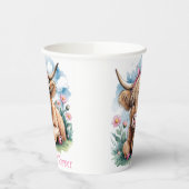 Highland Koe Baby shower Bliss Papieren Bekers (Links)