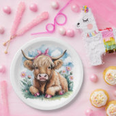 Highland Koe Baby shower Bliss Papieren Bordje (Feest)