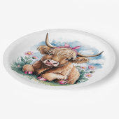 Highland Koe Baby shower Bliss Papieren Bordje (Gekanteld)