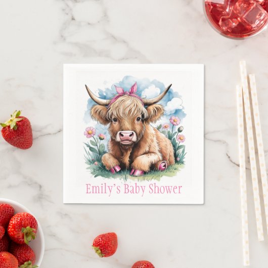 Highland Koe Baby shower Bliss Servet (Insitu)