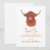 Highland Koe Baby shower Hartelijk dank Bedankkaart (Voorkant / Achterkant)