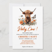 Highland Koe Baby shower Invitation Kaart (Voorkant)