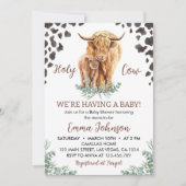 Highland Koe Baby shower Invitation Kaart (Voorkant)