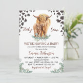 Highland Koe Baby shower Invitation Kaart (Staand voorkant)