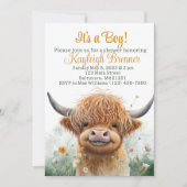 Highland koe baby shower kaart (Voorkant)