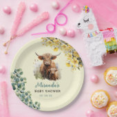 Highland Koe Baby shower Papieren Bordje (Feest)