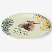 Highland Koe Baby shower Papieren Bordje (Gekanteld)