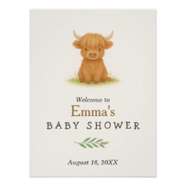 Highland Koe Baby shower Poster