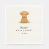 Highland Koe Baby shower servetten (Voorkant)
