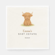 Highland Koe Baby shower servetten