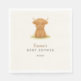 Highland Koe Baby shower servetten