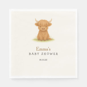 Highland Koe Baby shower servetten