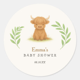 Highland Koe Baby shower Stickers