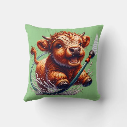 Highland Koe badtijd Kussen (Achterkant)